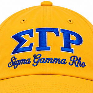 Gorra de Béisbol Amarillo Dorado con Bordado de Letras Griegas en Azul Rey, Visera Curva, Unisex, Deportiva, Casual, para Exteriores - Product Image 6