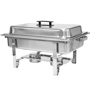 Plat de service élégant en acier inoxydable doré avec couvercle pour buffet traiteur, chauffe-plats pour hôtels, restaurants et décoration intérieure - Product Image 1
