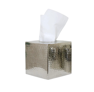 Boîte à mouchoirs décorative de luxe en métal et fer, faite à la main, écologique, moderne, support de serviettes de forme personnalisée, doré, pour comptoir - Product Image 4