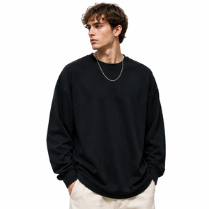 T-shirt décontracté surdimensionné en molleton de coton écologique 120 grammes pour homme, épaules tombantes, haute qualité, vente en gros, personnalisable avec design frontal - Product Image 1