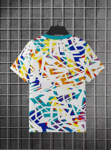 T-shirt à manches courtes pour homme, imprimé géométrique, coupe ajustée, col rond, vêtement décontracté, tissu tricoté en polyester imprimé par sublimation - Product Image 6