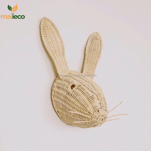 Tête de lapin en rotin naturel fait à la main décoration murale tranche d'âge 5-7 ans pour la décoration intérieure et les jouets pour bébé vente en gros directe du Vietnam - Product Image 3