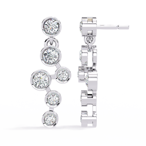 Pendientes de Moissanita Geométricos de Plata 925 con Corte Brillante Redondo y Engaste de Garras, Joyería Clásica para Uso Diario de Mujer - Product Image 4