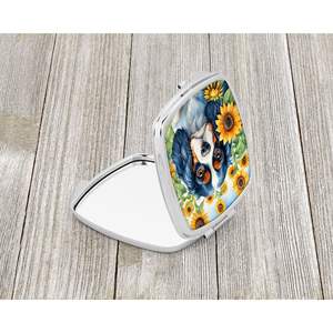 Cavalier Spaniel girasoles compacto plegable espejo de maquillaje de mano portátil de viaje espejo decorativo regalo para mujeres y niñas - Product Image 2