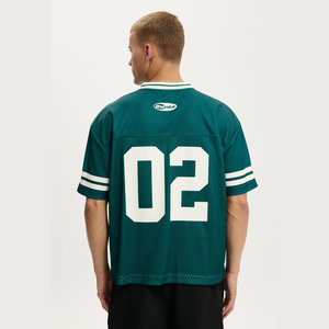 Oversized Plus Size 100% Polyester Sport T-Shirt Heavy Weight Mesh Jersey Custom V Neck Silk Screen <b>Tshirts</b> for Men - Product Image 2