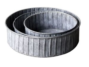 Rustic Galvanized Metal Flower Pot 32cm Wide 28cm <b>High</b> Durable Outdoor <b>Planter</b> for Garden Plants - Product Image 3