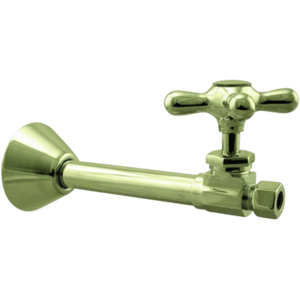 VAB0034 Robinet d'arrêt droit moderne à poignée croisée en laiton finition noire Installation à visser Écologique Utilisation salle de bain/cuisine - Product Image 6