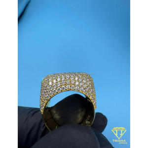 Anillo de Plata de Ley 925 con Moissanita y Diamantes, Tono Dorado, Joyería de Alta Gama para Compradores Mayoristas - Product Image 3