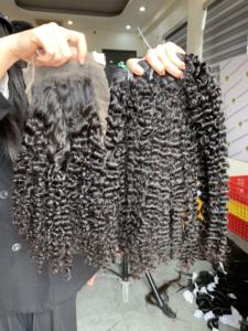 Cheveux Humains Bouclés Eurasiens Vietnamiens Grade Remy Tissage Simple 100% Vierge pour Toutes les Couleurs de Teinture Prix de Gros Mondial - Product Image 5