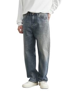 ใหม่2025กางเกงยีนส์ลายตารางสำหรับผู้ชายกางเกงยีนส์ทรงหลวมเอวตรงขอบกลางสุดหรูคุณภาพสูงสำหรับนักธุรกิจพักผ่อน - Product Image 2