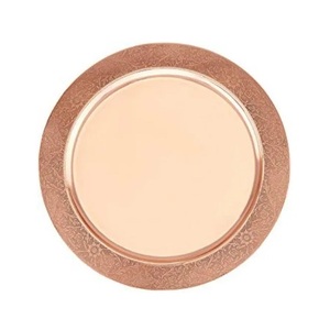 Assiettes de Présentation Rondes Dorées Classiques pour Événements – Ensemble de Vaisselle Métallique Polie Style Glamour Durable pour Fêtes et Dîners - Product Image 6