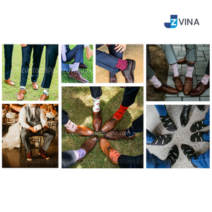 Chaussettes en Fibre de Bambou Personnalisables pour Hommes avec Logo, Imprimé Moustache Rose Marine, Écologiques, Respirantes, Anti-Odeur, Usage Quotidien - Product Image 4