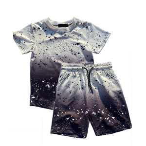 Ensemble court personnalisé de haute qualité avec logo sur mesure, survêtement d'été 100 % coton, ensemble t-shirt et short décontracté 2 pièces par sublimation pour homme - Product Image 1