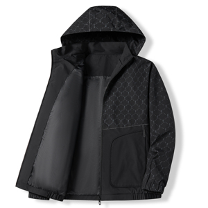 Veste d'extérieur vierge personnalisable avec logo, coupe-vent imperméable, manteau décontracté oversize pour homme - Product Image 3