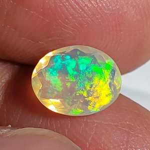 Ópalo Welo natural sólido, forma ovalada, brillante, tridimensional, multicolor, gema suelta, ópalo de fuego para la fabricación de joyas al por mayor - Product Image 1