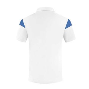 Men's Color Blocked <b>Polo</b> Shirt Short Sleeve Regular Fit Breathable Knitted 100% Polyester Casual Style Blue <b>White</b> Light Blue - Product Image 3