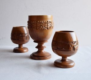 NEHA ENTERPRISES Gobelets en bois faits à la main, style vintage, 301-400 ml, durables, écologiques, compatibles lave-vaisselle, pour bière/vin - Product Image 4