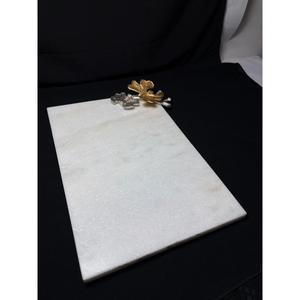 Plateau en marbre pour servir, cuisine, hôtel et restaurant, avec bouton papillon, élégant, en marbre blanc naturel, accessoire de table pour la salle à manger - Product Image 4