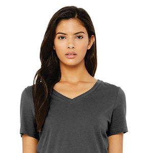 Camiseta de Jersey Transpirable con Cuello en V para Mujer, 100% Algodón Peinado Airlume, Manga Corta, Ligera, Blanca, Informal - Product Image 4