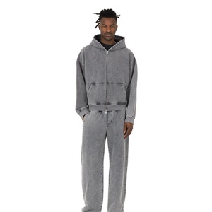 Premium Full Zip Hoodie Manufacturer Custom Oversized Washed Hooded Sweatshirt Fashion Streetwear Supplier - Product Image 1