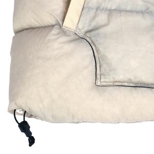 Chaqueta con capucha de burbujas de invierno Unisex, cuello levantado Beige, Mangas desmontables, cremallera frontal, hombros caídos, impermeable a prueba de viento - Product Image 4