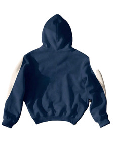 Sweat-shirts à capuche en molleton de coton à empiècements contrastants pour hommes, coupe oversize, style streetwear, pull-over, design imprimé personnalisé, vente en gros OEM - Product Image 3