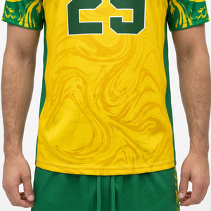 Conjunto de Camiseta de Fútbol Personalizada Amarillo Verde, Unisex, Manga Corta, Cuello Redondo, Sublimada, Absorbe la Humedad, Número de Equipo 29, Corte Atlético, 100% - Product Image 4
