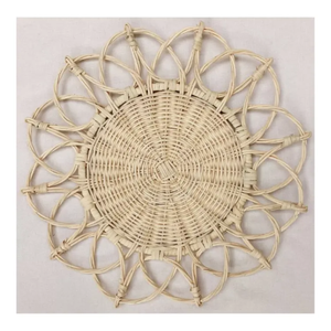 Brown Retro Rattan Eco-Friendly Irregular Shape Customizable Charger <b>Plate</b> Wicker Tableware for Dining Table Decor - Product Image 4