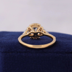 Anillo de compromiso clásico con diamante de talla brillante redondo para mujer, oro sólido de 18 quilates, diamantes cultivados en laboratorio con certificación IGI, color D - Product Image 2
