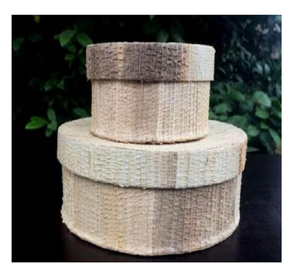 กล่องเก็บของทรงกลมทำจากเส้นใยธรรมชาติแบบถักทอ ชุดกล่องของขวัญสไตล์เรียบง่ายทำมือ บรรจุภัณฑ์ของชำร่วยงานแต่งงานที่ยั่งยืน พร้อมฝาปิด - Product Image 3