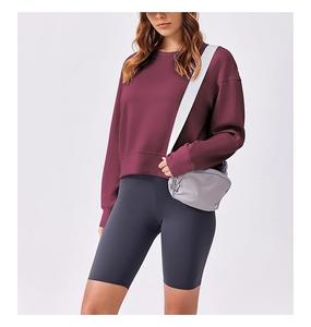 New Design Luxury Long Sleeve Round Neck Shoulder Slope Solid Comfortable Casual Women's Cotton Sweatshirt From Bangladesh - Product Image 3