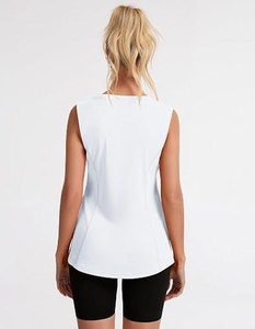 Women Solid Color Knitted Tank <b>Tops</b> O-Neck Sleeveless Breathable Regular Length Minimalist Style - Product Image 6