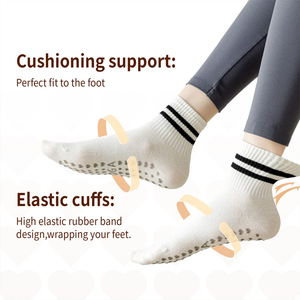Non-Slip Yoga <b>Socks</b> with <b>Grips</b> for Women-Pilates Ballet Barre Hospital & Pregnant Use-3 Pairs Knee High Wool Liner - Product Image 3