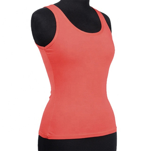 Workout Tank <b>Top</b> Women's Solid Coral Knitted Tank <b>Top</b> O-Neck Casual Summer Wear Regular Length Adult <b>Size</b> - Product Image 6