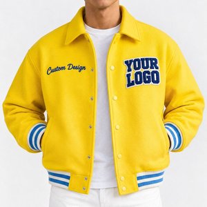 Chaqueta Bomber Universitaria Vintage de Invierno al por Mayor, Personalizada con Bordado Chenille y Parches Frontales, Ropa Urbana Unisex - Product Image 2
