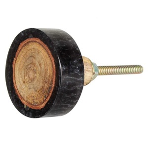 Poignée de tirage moderne en résine noire et bois, écologique et durable, en corne de bœuf, pour tiroirs, armoires et placards de cuisine, chambre et extérieur - Product Image 4