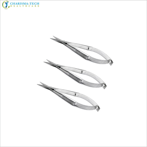 Tijeras Oftálmicas Micro Castroviejo Premium de 11 cm, Curvas y Rectas, Puntas Afiladas, Acero Inoxidable, Instrumentos Quirúrgicos Oftálmicos, CE ISO - Product Image 2