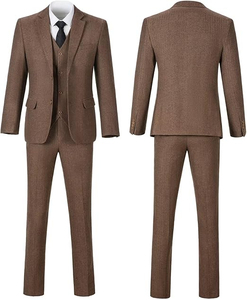 Business Casual Suits Tuxedo 3-Piece Men's Suit <b>Set</b> Formal Dress Pant Coat <b>Blazer</b> Pleated 100% Cotton Double Breasted Custom - Product Image 1
