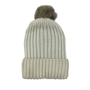 Unisex Knitted Beanie Hat With Fur Pom Pom Solid Color Warm <b>Winter</b> <b>Cap</b> For Outdoor Use Adult Size Custom Design Beanies OEM 2026 - Product Image 2