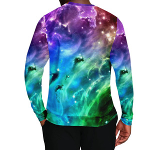 Sweat-shirt à imprimé galaxie pour homme, sublimation, coupe classique, col rond, manches longues, tricoté en polyester, décontracté - Product Image 2
