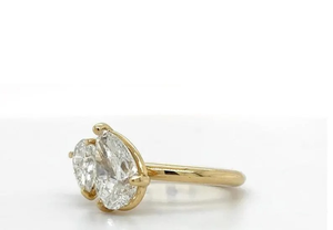 Pear & Marquise Cut 3.00TCW Toi et Moi Unique <b>Two</b> <b>Stone</b> Crossover <b>Ring</b> Elegant Design Bridal Jewelry for Women - Product Image 6