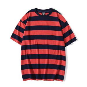 เสื้อคอกลมแขนสั้นสำหรับผู้ชายผ้าฝ้ายถักแบบลำลองระบายอากาศได้เสื้อลายทางลำลองสำหรับผู้ชาย - Product Image 6