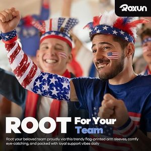 American Flag Printed <b>Arm</b> <b>Sleeves</b> UPF50+ Sun Protection <b>Compression</b> Cooling <b>Sleeve</b> for Men Outdoor Sports - Product Image 5