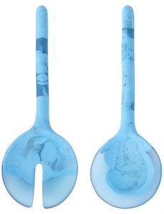 Servidor de ensalada de resina multicolor de última generación, diseño de cuchara de resina completa personalizado con remolinos modernos, sostenible y de máxima tendencia. - Product Image 2