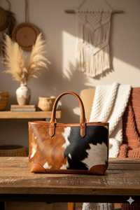 Durable Stylish For Daily Use Summer Leather Hair on <b>Tote</b> <b>Bag</b> Women High Quality 100% pure manufacturing style Hair on <b>Tote</b> <b>Bag</b> - Product Image 5
