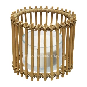 Boho Style Rattan Wicker Lantern, Handmade Bamboo Candle Holder for Cozy Home Decoration From Vietnam Manufacturer Wholesale - Product Image 3