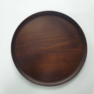 Collection d'assiettes à dîner en bois traditionnelles écologiques, assiettes décoratives en bois massif - Product Image 1