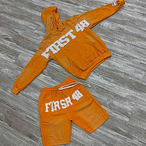 Ensemble de survêtement pour homme personnalisé, qualité supérieure, effet délavé, deux pièces, short de jogging, pour un style décontracté d'automne - Product Image 4