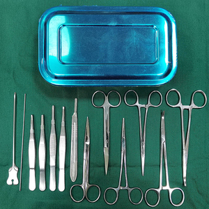Ensemble d'instruments de chirurgie mineure ORTHO GENIX, 14 pièces, en acier inoxydable, certifié CE, pour petites interventions chirurgicales, usage clinique - Product Image 1