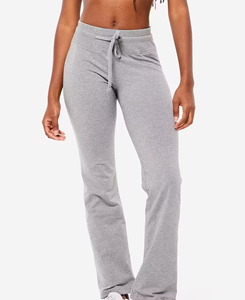 Pantalones Deportivos Grises de Cintura Alta, Largos hasta el Tobillo, Casuales, de Punto, de Algodón y Elastano, Transpirables, Sólidos, para Mujer, Tallas Grandes, Ropa de Otoño, MOQ Bajo - Product Image 1